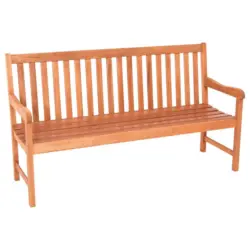 Gartenbank Echtholz 3-sitzer Santos Mit Rückenlehne