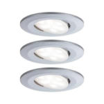 Möbelix LED-Deckenleuchte Calla Ø 9 cm 3er-Set Chromfarben Rund