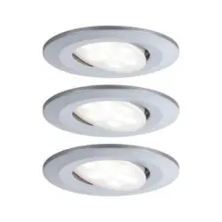 Led-deckenleuchte Ø 9 Cm 3er-Set Chromfarben Rund