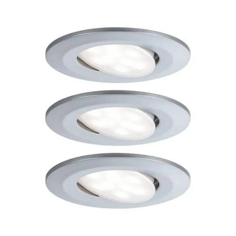 Led-deckenleuchte Ø 9 Cm 3er-Set Chromfarben Rund