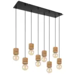 Möbelix Hängeleuchte Angeline H: 120cm 8-Flammig, Braun/schwarz