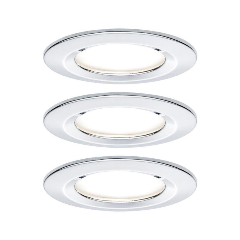 Led-deckenleuchte Ø 7,8 Cm 3er-Set Alufarben Rund