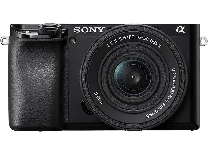Sony Alpha 6100 Body + E PZ 16-50 mm F3.5-5.6 OSS II APS-C Systemkamera mit Objektiv mm, Schwarz; Systemkamera Set