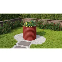 Hochbeet Stahl Vita Rund 82,1x85,8,82,1 cm Rot