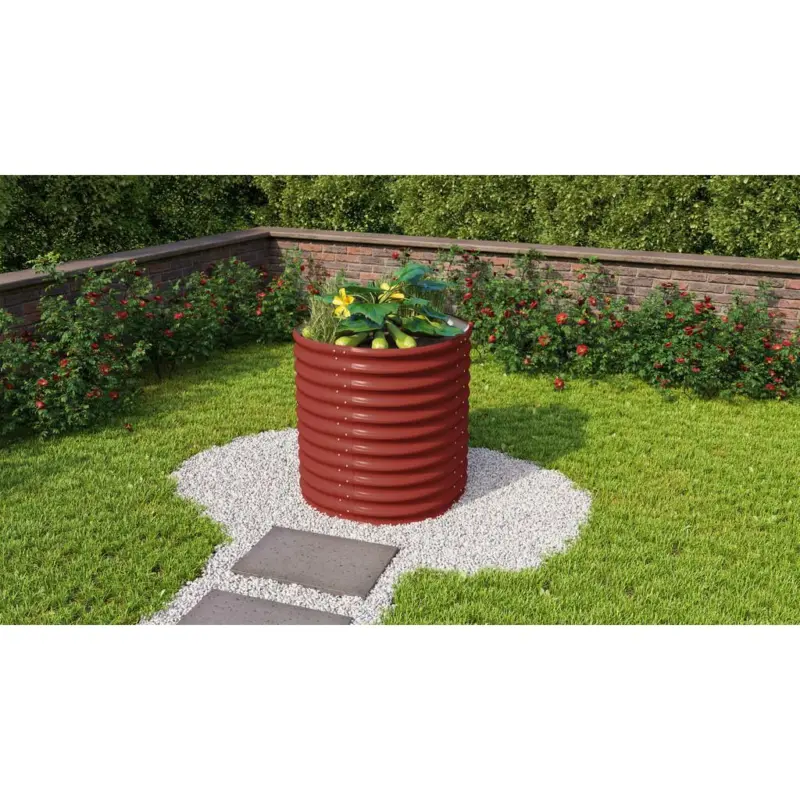 Hochbeet Stahl Vita Rund 82,1x85,8,82,1 cm Rot
