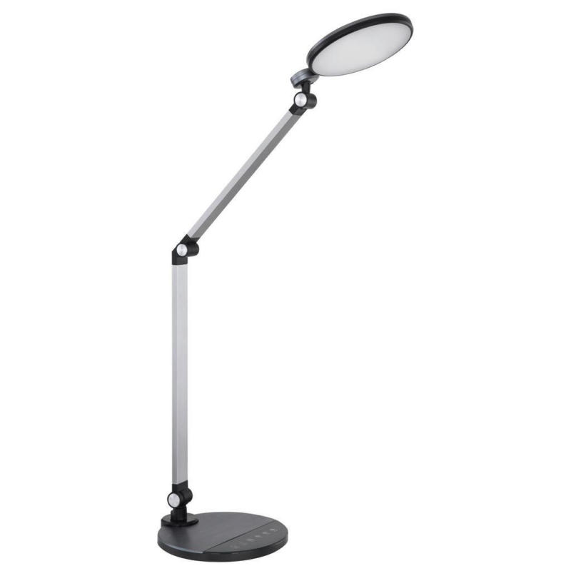 LED-Schreibtischlampe dimmbar Schwarz/Alufarben, Touch