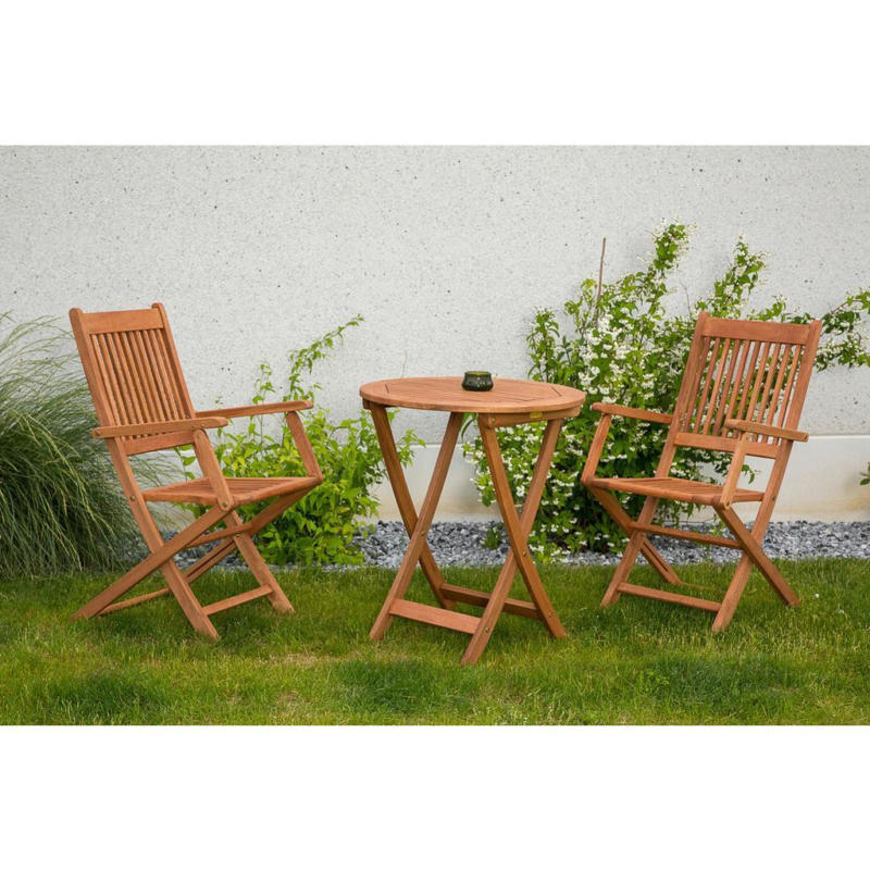 Gartentisch Klappbar Eukalyptusholz Ø 80 cm