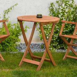 Gartentisch klappbar Echtholz &Oslash; 65 cm