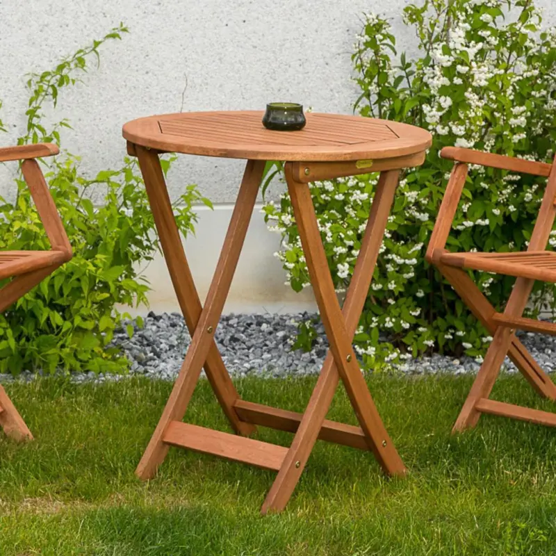 Gartentisch klappbar Echtholz &Oslash; 65 cm