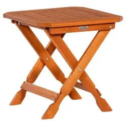 Hocker Klappbar Eukalyptusholz Natur H: 50 cm