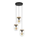 Möbelix Hängeleuchte Netuno H: 128 Cm 3-Flammig, Echtholz