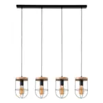 Möbelix Hängeleuchte Netuno H: 128 Cm 4-Flammig, Echtholz Eiche