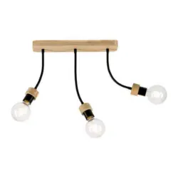 Deckenleuchte Allumer L: 42 Cm Drehbar Mit Flexarm Echtholz