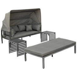 Loungegarnitur 4-Tlg. Argos Metall/Textil mit Kissen