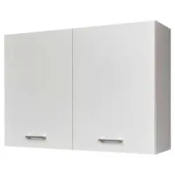 Küchenoberschrank Wow 100 Cm Weiß 2 Drehtüren Bügelgriffe