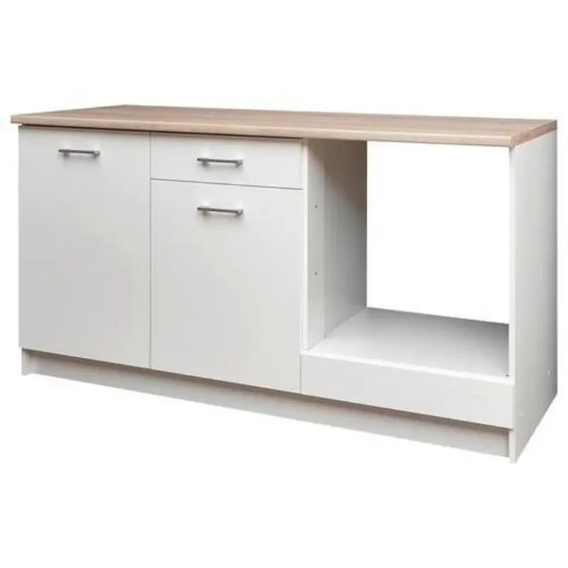 Küchenzeile Wow Ohne Geräte 160 Cm Weiß/eiche Dekor