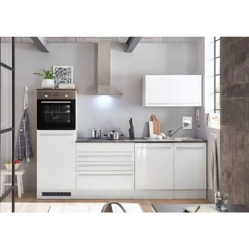 Küchenzeile Jazz Ohne Geräte B: 260 Cm Weiß/anthrazit