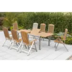 Möbelix Gartengarnitur 9-tlg. Keros Holz/metall