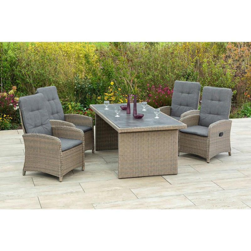 Gartensessel 2er-Set Atrani Metall/Kunststoff/Textil