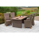 M&ouml;belix Gartensessel 2er-Set Toskana Metall/Holz/Kunststoff/Textil