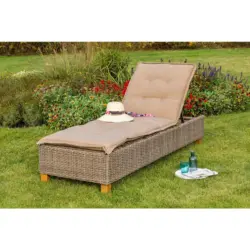 Sonnenliege Toskana Holz/ Kunststoff/Textil mit Auflage