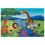 Möbelix Kinderteppich Tiere Blau/ Grün 5 Freunde 100x160 cm