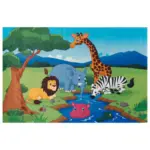 Möbelix Kinderteppich Tiere Blau/ Grün 5 Freunde 100x160 Cm