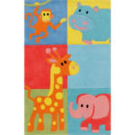 Möbelix Kindertepppich Tiere/Karo Multicolor 80x150 cm