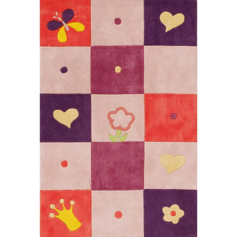 Kindertepppich Karo Multicolor 80x150 cm