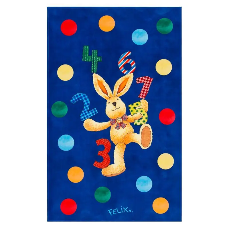 Kinderteppich Felix Der Hase Blau/Bunt 100x160 cm