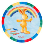 Möbelix Kinderteppich Rund Felix Der Hase Blau/Bunt ⌀ 100 cm