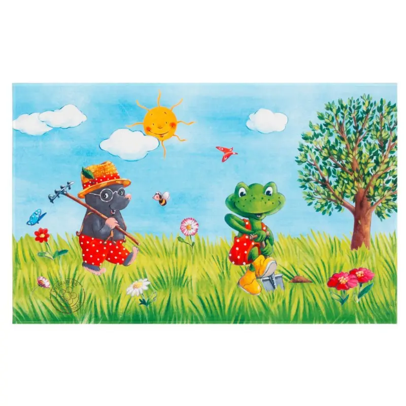 Kinderteppich Maulwurf/Frosch Grün/Blau Garden 100x160 cm