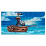 Möbelix Kinderteppich Piratenschiff Blau Lovely Kids 80x150 cm