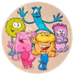 Möbelix Kinderteppich Rund Monster Multicolor Love Kids Ø 100 Cm