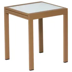 Gartentisch Ausziehbar Metall/Glas L 65 cm