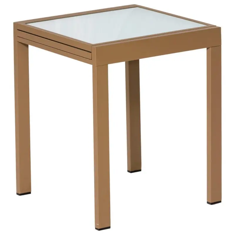Gartentisch Ausziehbar Metall/Glas L 65 cm