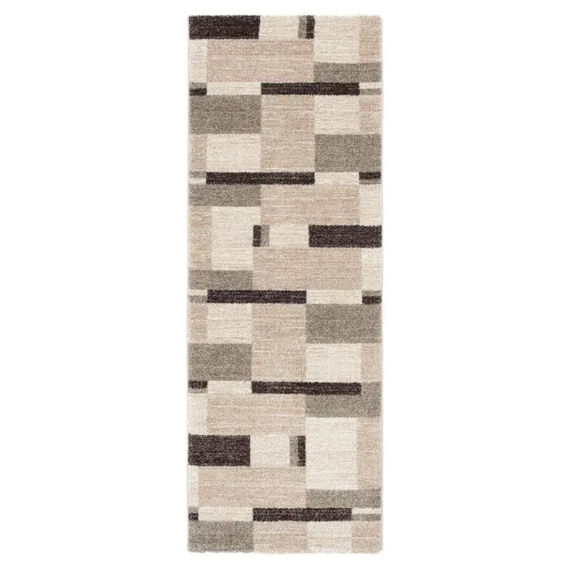 Teppich L&auml;ufer Beige/braun Palazzo Bloc 80x200 Cm