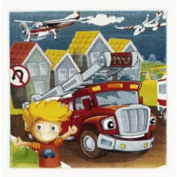 Kinderteppich Fahrzeug Bunt Kidsclub Action 140x140 Cm