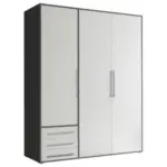 Möbelix Drehtürenschrank Mit Laden B: 155 Cm Lyss Weiß/graphit