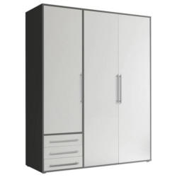 Drehtürenschrank Mit Laden B: 155 Cm Lyss Weiß/graphit