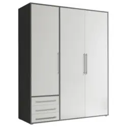 Dreht&uuml;renschrank Mit Laden B: 155 Cm Lyss Wei&szlig;/graphit