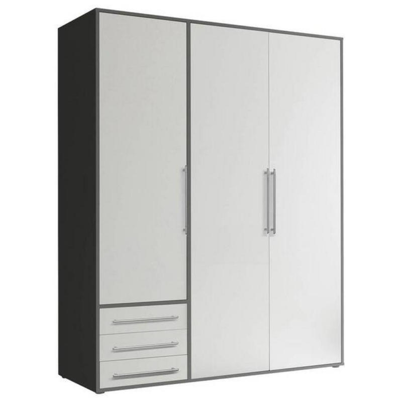 Drehtürenschrank Mit Laden B: 155 Cm Lyss Weiß/graphit