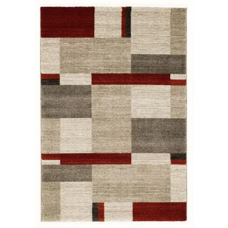 Webteppich Palazzo Bloc Braun/rot/beige 240x290 Cm