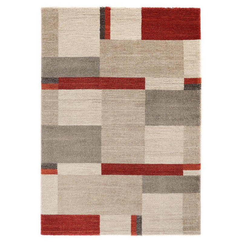 Webteppich Palazzo Bloc Braun/rot/beige 80x150 Cm