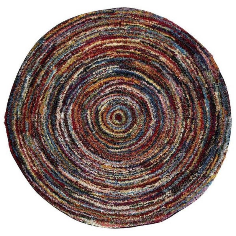 Webteppich Sixteen Round Multicolor Rund Ø 200 cm