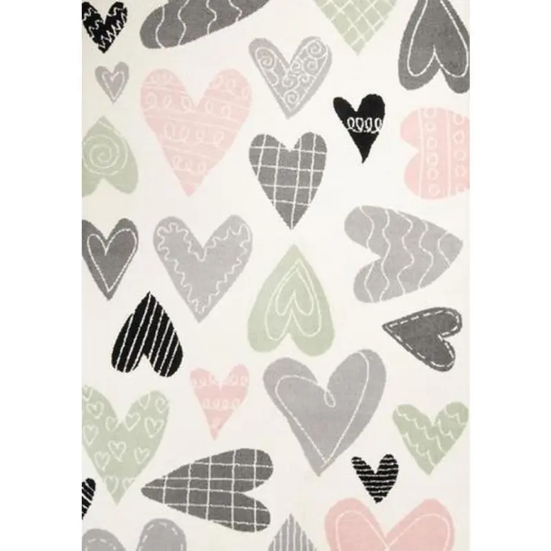 Kinderteppich Herzen Grau Kiddy Love 160x230 Cm