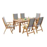 Möbelix Gartenmöbel Set 7-Tlg. Acapulco Akazie/Textil