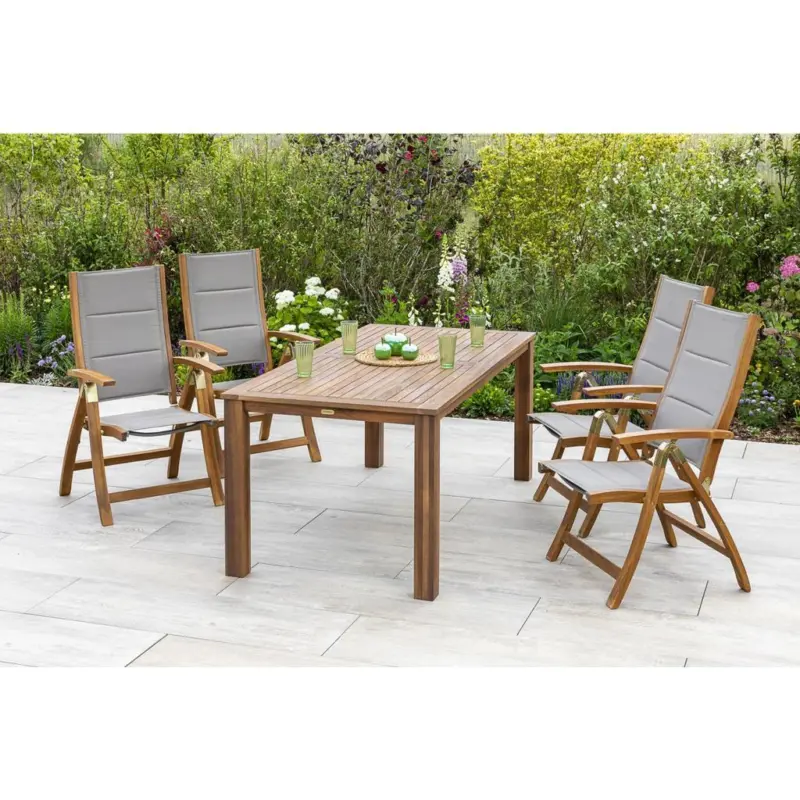 Gartenm&ouml;bel Set 5--Teilig. Acapulco Akazie/Textil