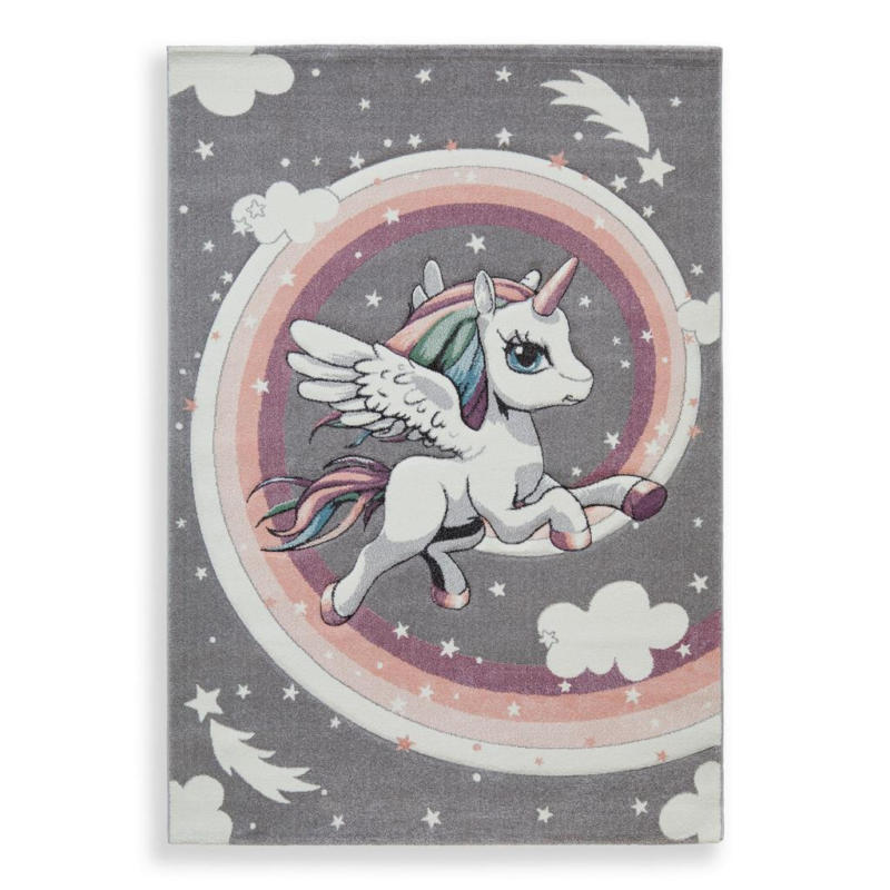 Kinderteppich Einhorn Fluffy 120x170 Cm