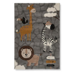 Kinderteppich Tiere Grau Thomas 120x170 Cm